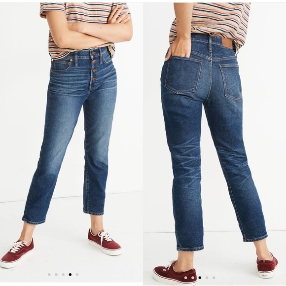 Madewell The Perfect Vintage Crop Clearview Wash:Button-Front Comfort Stretch,25 - Picture 1 of 10